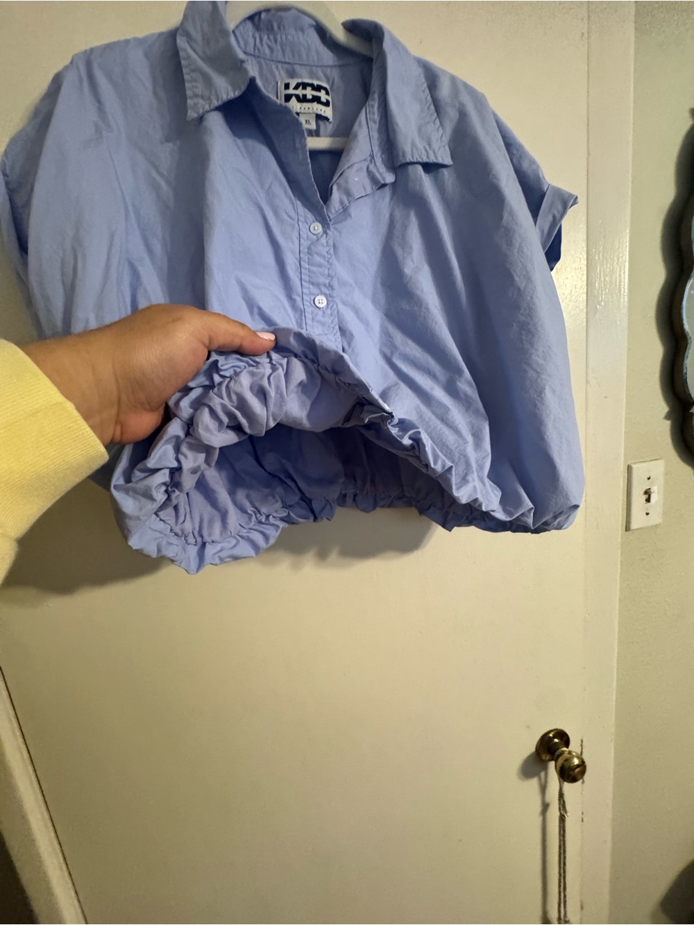 Light Blue Boxy Button-Up Shirt - Picture 2 of 4